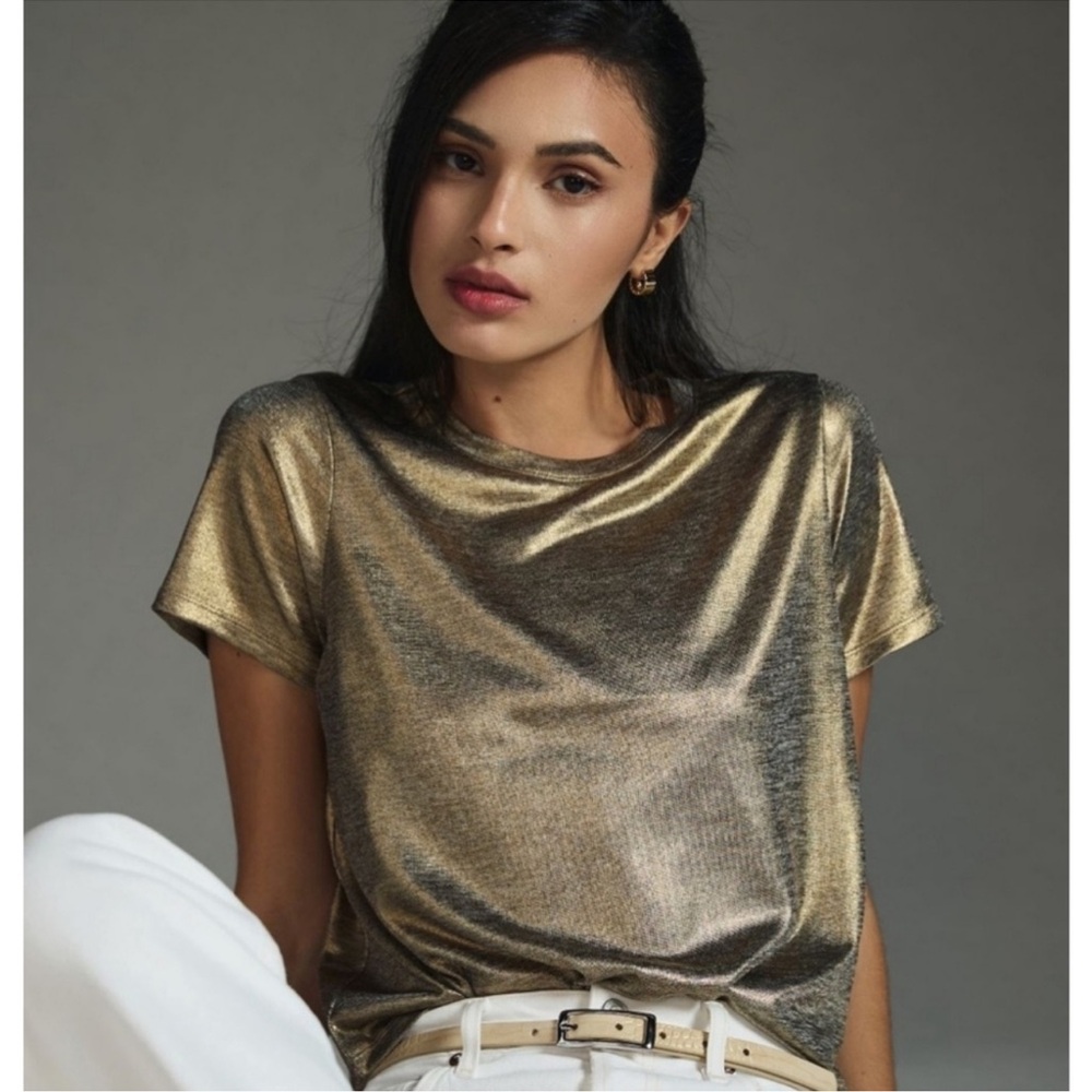 Anthropology Porridge Shine Glam Tee